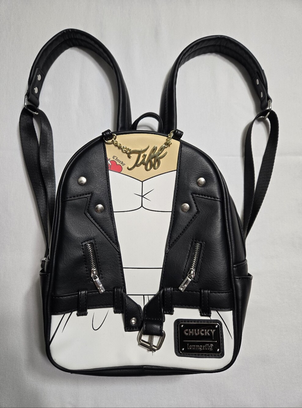 loungefly x Bride Of Chucky Tiffany Mini Backpack Black Zip Everyday